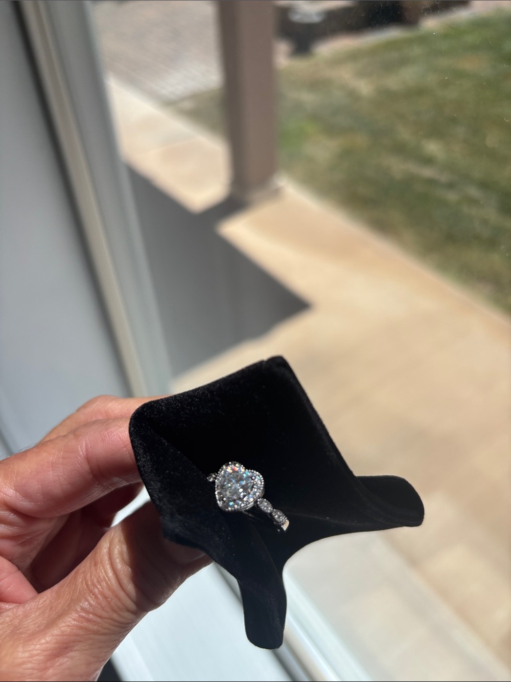 GRA Moissanite Solitaire Ring  925 in Silver